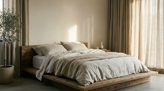 Chambre calme et apaisante illustrant un environnement de sommeil serein