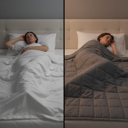 Couverture lestée avant apres