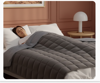 Couverture lestée en utilisation