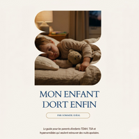 Couverture de l'ebook Mon enfant dort enfin par Sommeil Idéal — guide pour parents d'enfants TDAH TSA hypersensibles